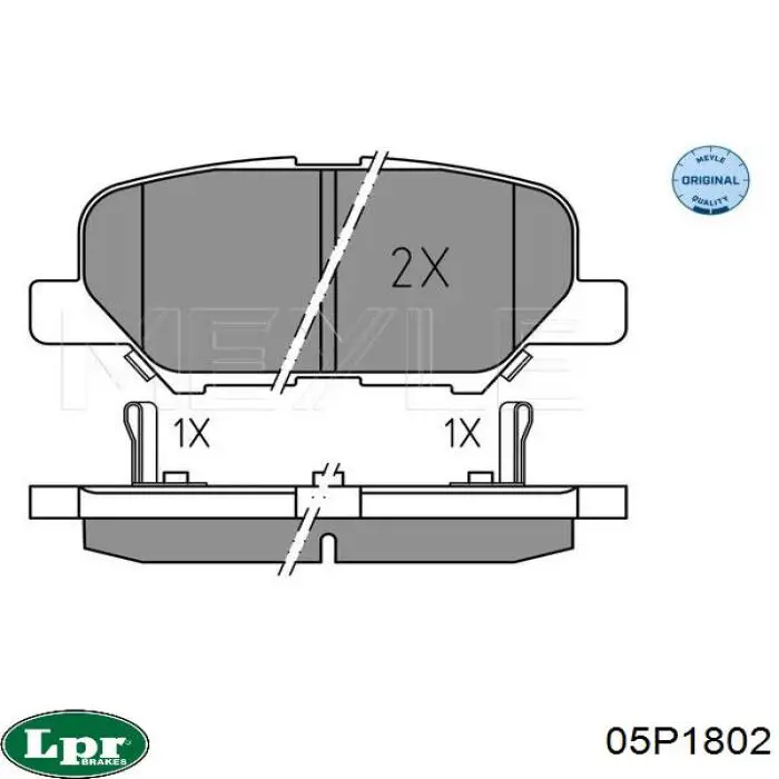 Задні гальмівні колодки 05P1802 LPR