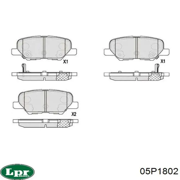Задні дискові колодки LPR 05P1802