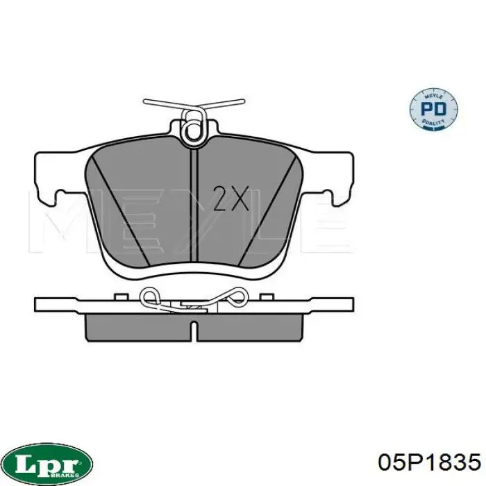 Задні гальмівні колодки 05P1835 LPR