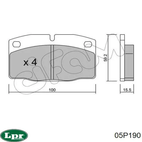 Купити 05P190 LPR Колодки гальмівні передні, дискові