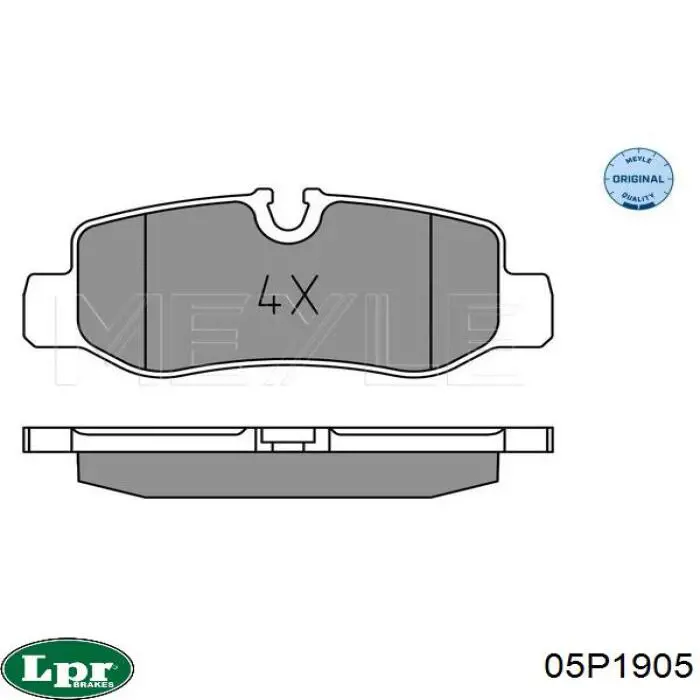 Задні гальмівні колодки 05P1905 LPR