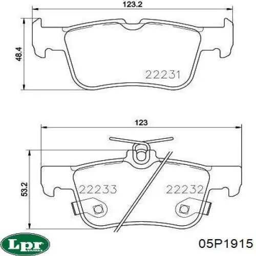 Купити 05P1915 LPR Задні колодки