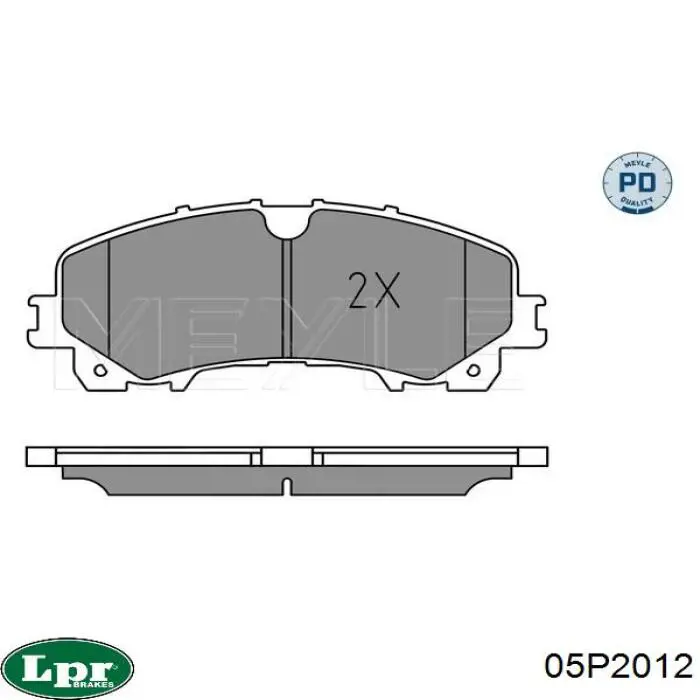 Передні тормозні колодки 05P2012 LPR