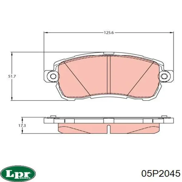 Купити 05P2045 LPR Колодки гальмівні передні, дискові