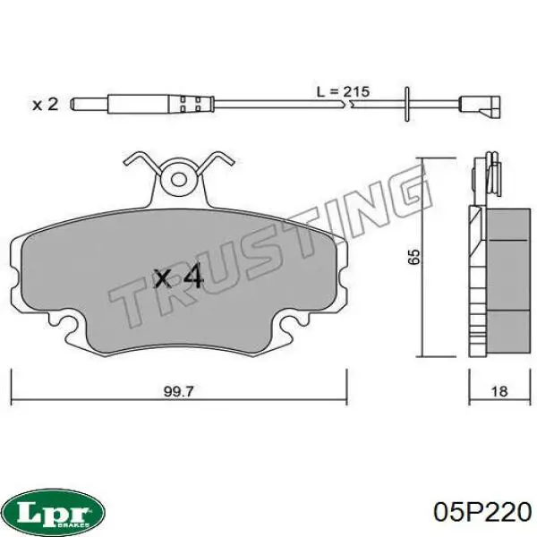 Гальмівні колодки LPR 05P220 ціна, від 10.52 USD