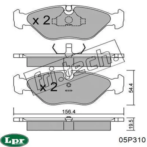 Гальмівні колодки LPR 05P310 ціна, від 26.78 USD