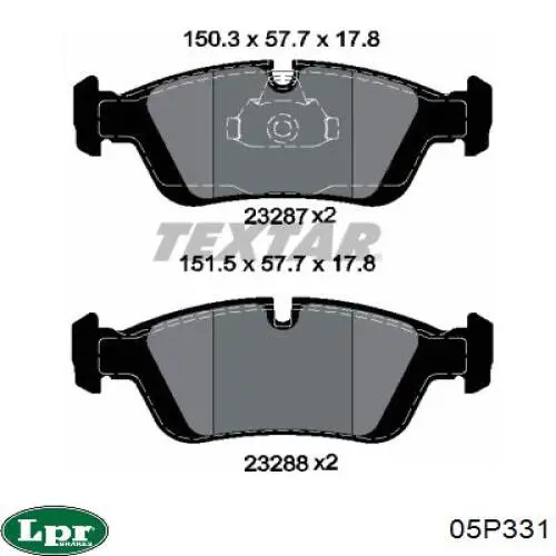 Передні тормозні колодки 05P331 LPR