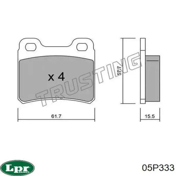 Купити 05P333 LPR Задні колодки
