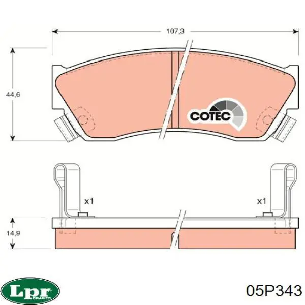 Тормозні колодки LPR 05P343