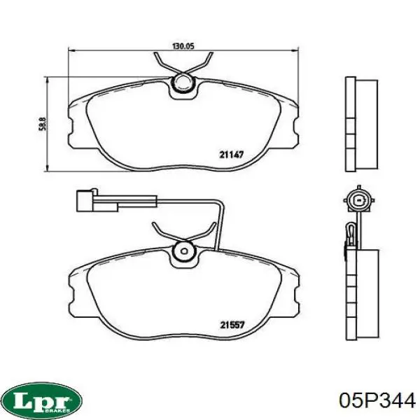 Купити 05P344 LPR Колодки гальмівні передні, дискові