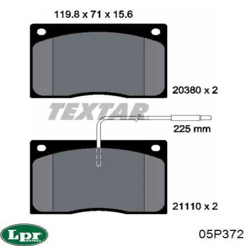 Гальмівні колодки LPR 05P372 ціна, від 15.19 USD