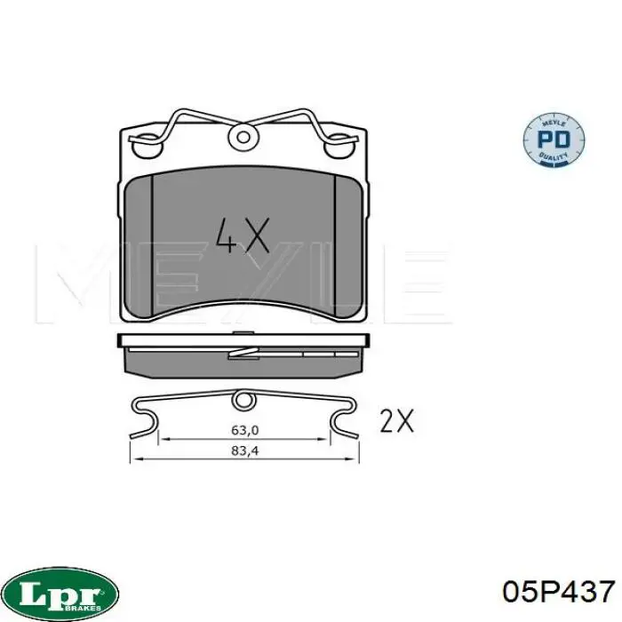 Передні тормозні колодки 05P437 LPR