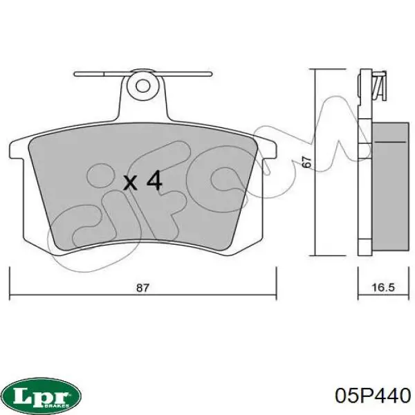 Купити 05P440 LPR Задні колодки