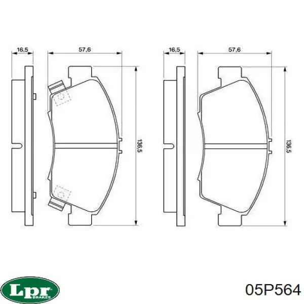 Тормозні колодки LPR 05P564