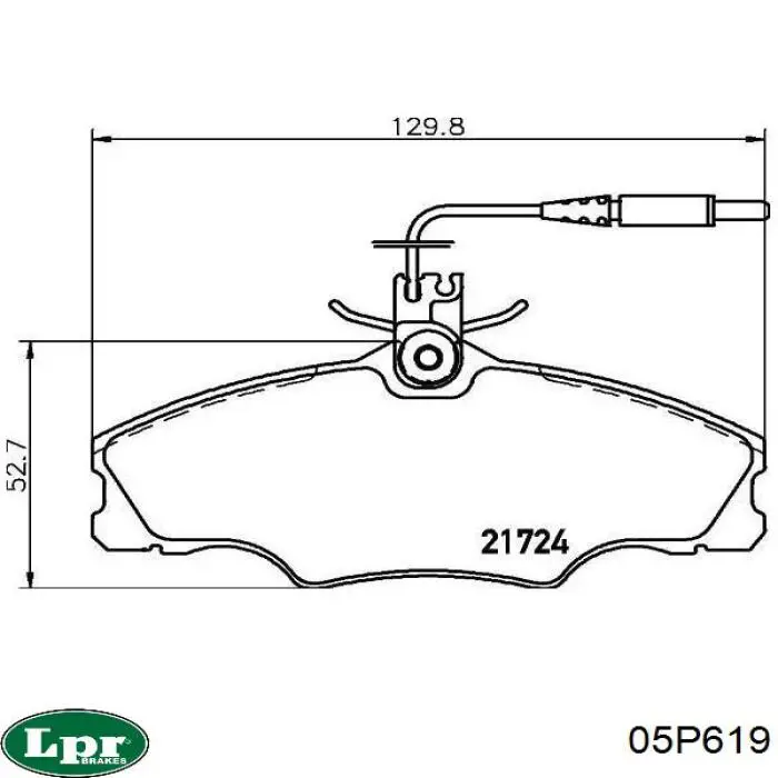 Передні тормозні колодки 05P619 LPR