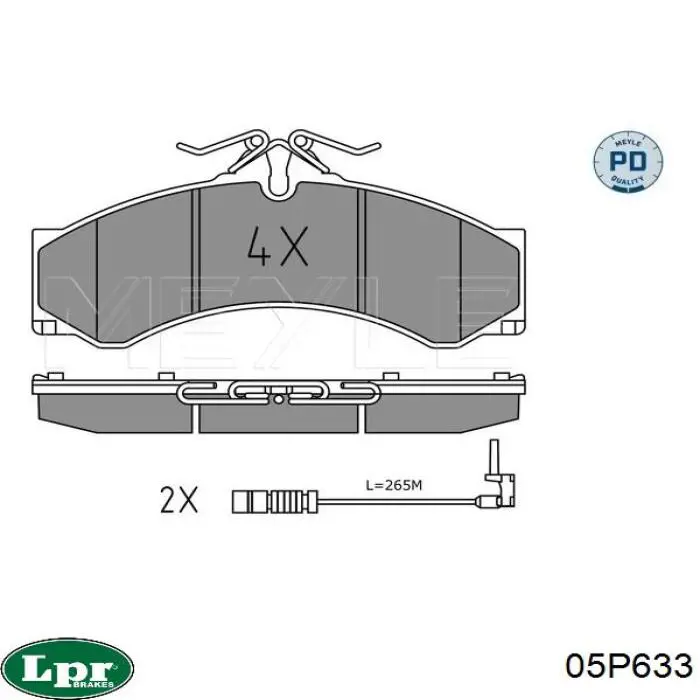 05P633 LPR колодки гальмівні передні, дискові