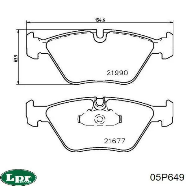 Передні тормозні колодки 05P649 LPR