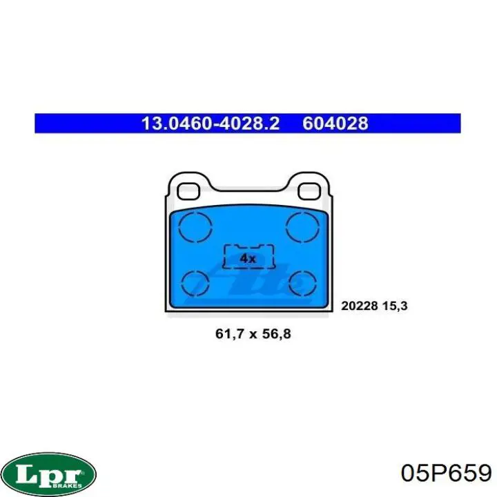 05P659 LPR колодки гальмівні передні, дискові