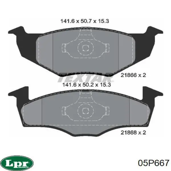 Передні тормозні колодки 05P667 LPR