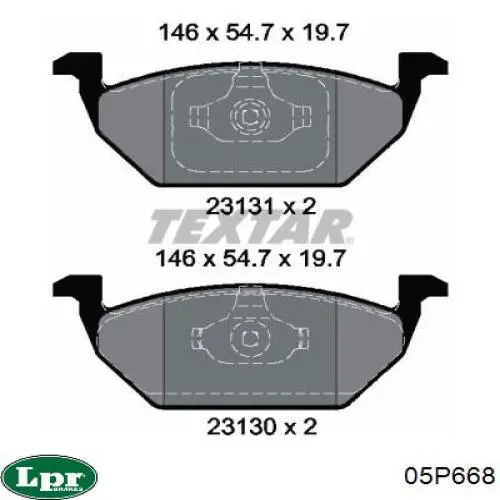Тормозні колодки LPR 05P668