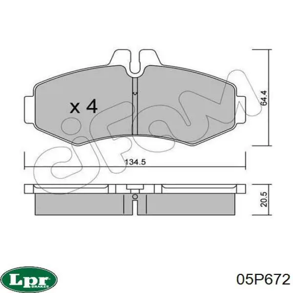 Передні тормозні колодки 05P672 LPR