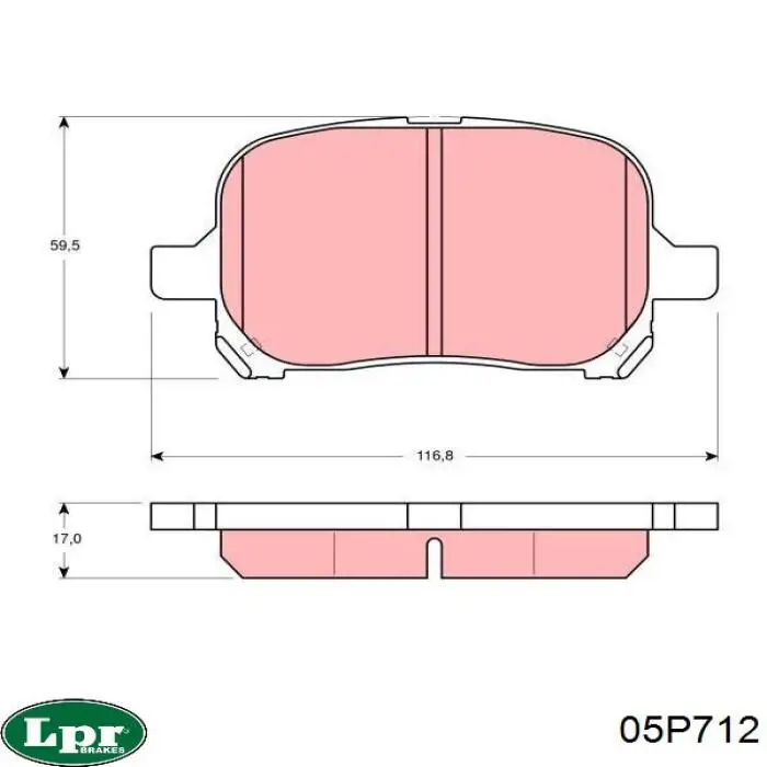 Колодки гальмівні передні, дискові 05P712 LPR