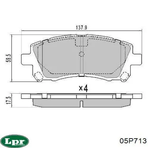 Передні тормозні колодки 05P713 LPR