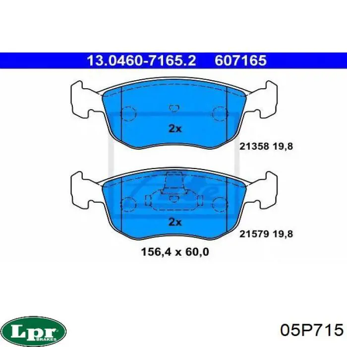 Колодки гальмівні передні, дискові 05P715 LPR