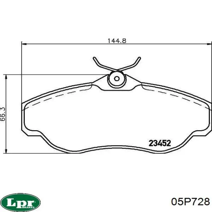 Купити 05P728 LPR Колодки гальмівні передні, дискові