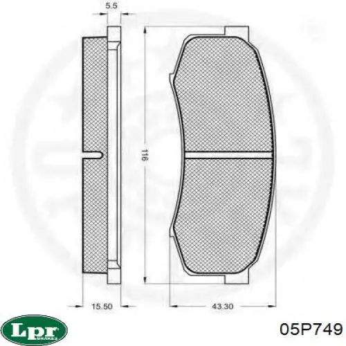 Задні дискові колодки LPR 05P749