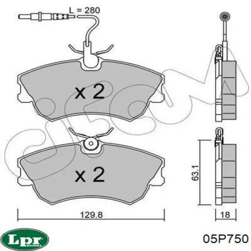 Гальмівні колодки LPR 05P750 ціна, від 23.92 USD