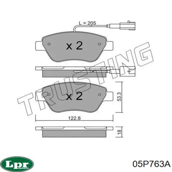 05P763A LPR колодки гальмівні передні, дискові
