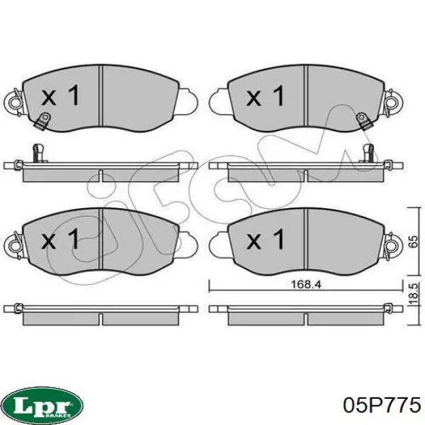 05P775 LPR колодки гальмівні передні, дискові