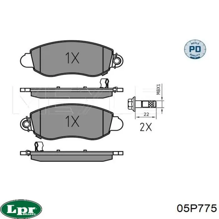 Передні тормозні колодки 05P775 LPR