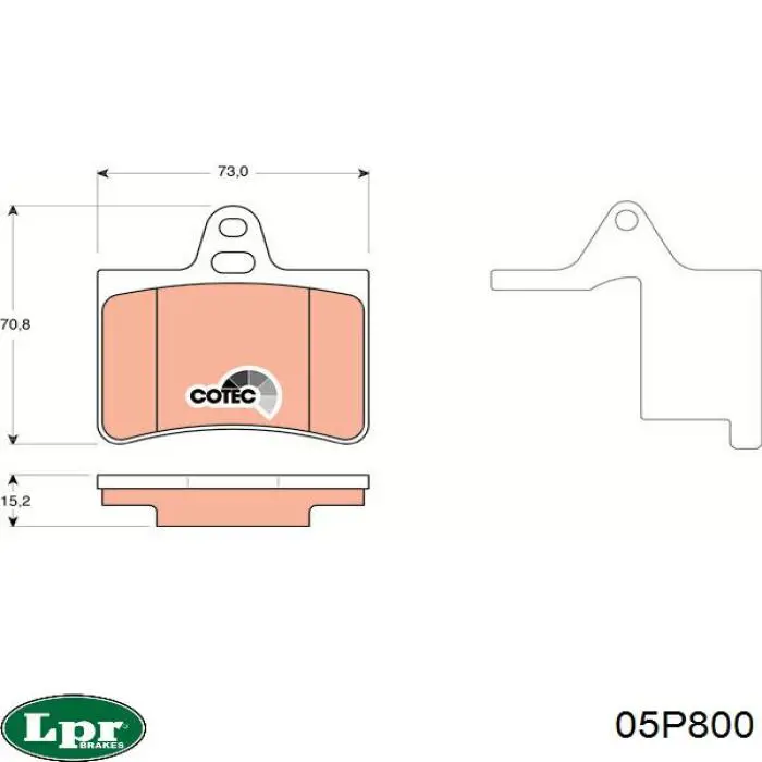 05P800 LPR колодки гальмові задні, дискові