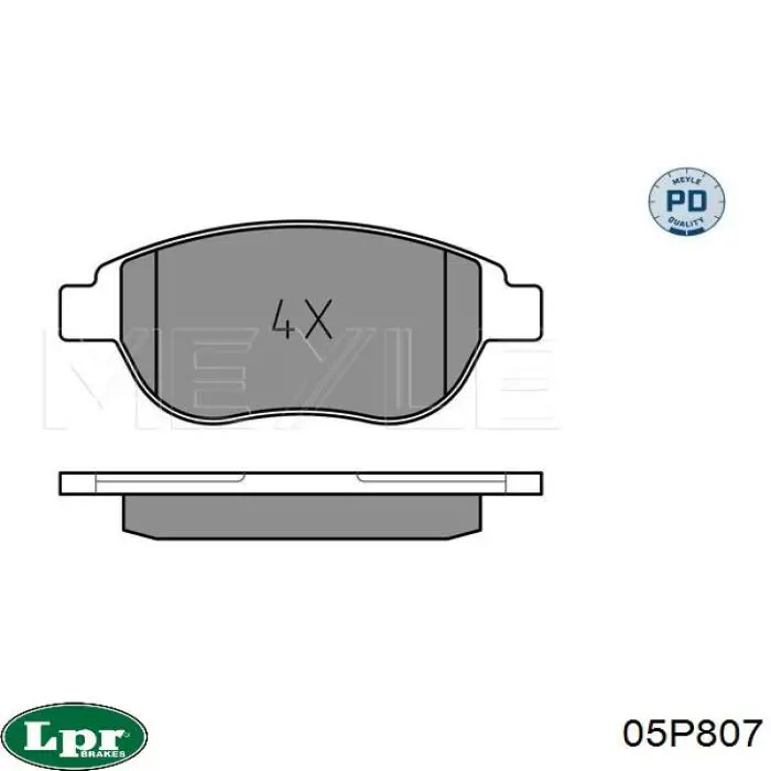 Передні тормозні колодки 05P807 LPR