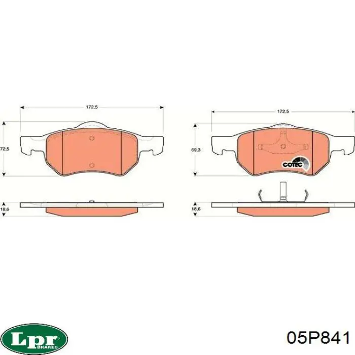 Тормозні колодки LPR 05P841