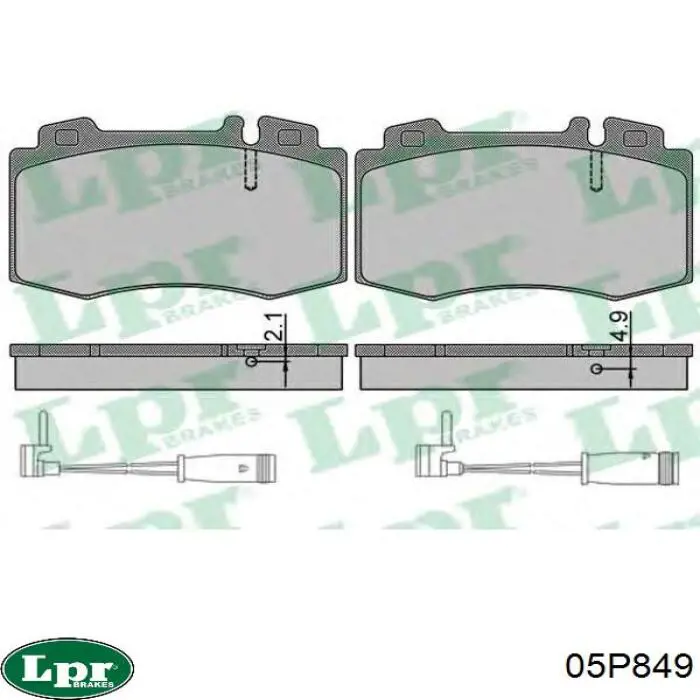 Передні тормозні колодки 05P849 LPR