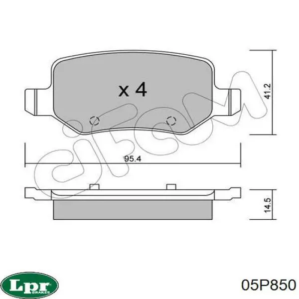 Задні дискові колодки LPR 05P850
