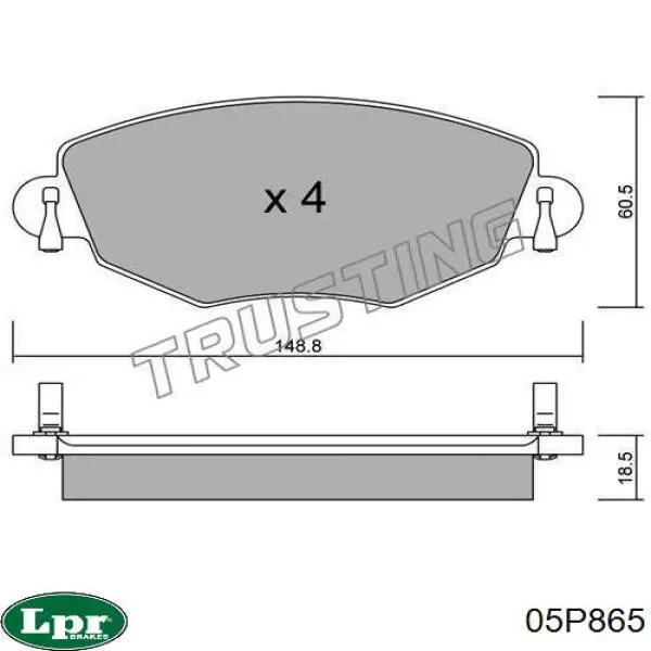 Гальмівні колодки LPR 05P865 ціна, від 17.32 USD