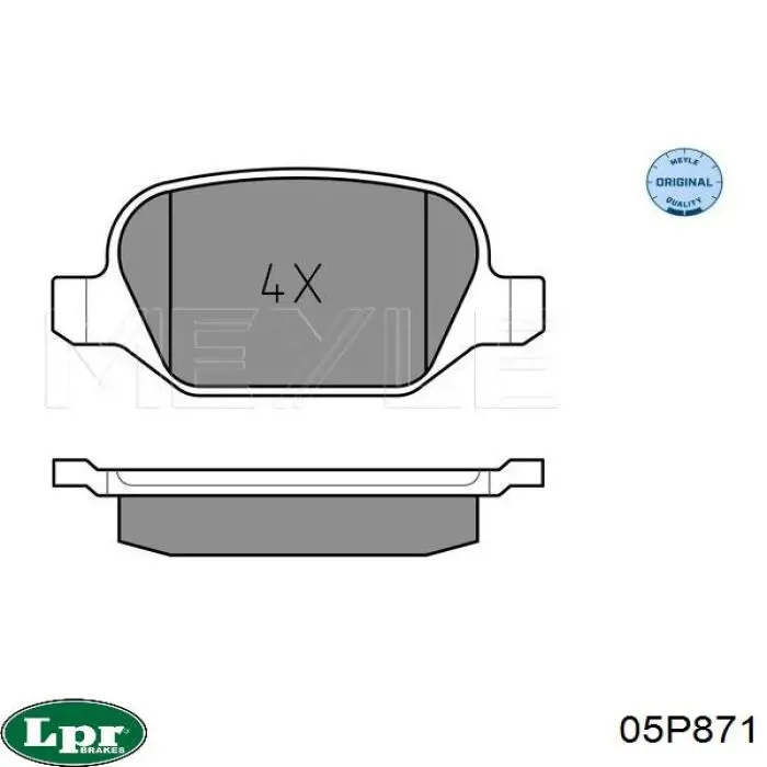 Задні гальмівні колодки LPR 05P871 ціна, від 17.48 USD
