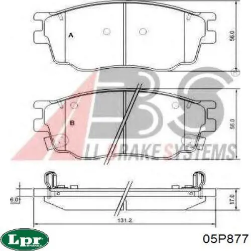 Тормозні колодки LPR 05P877
