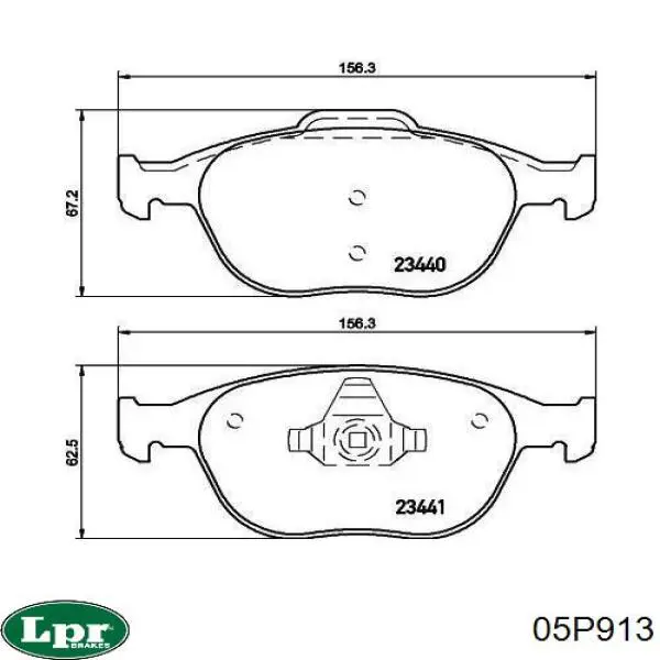 Передні тормозні колодки 05P913 LPR