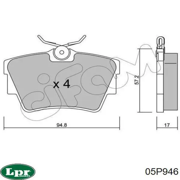 Задні дискові колодки LPR 05P946