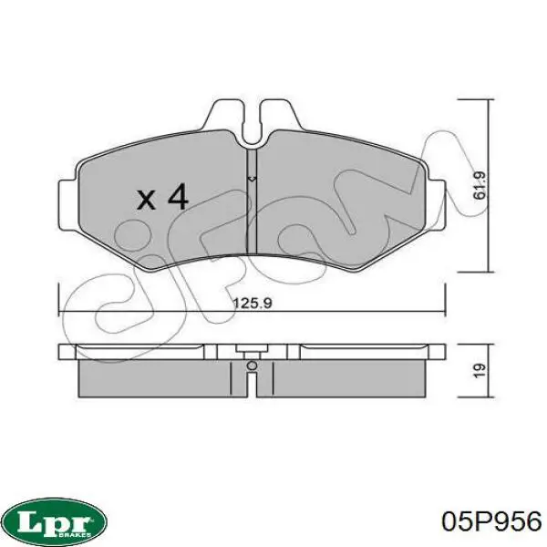 Задні гальмівні колодки 05P956 LPR