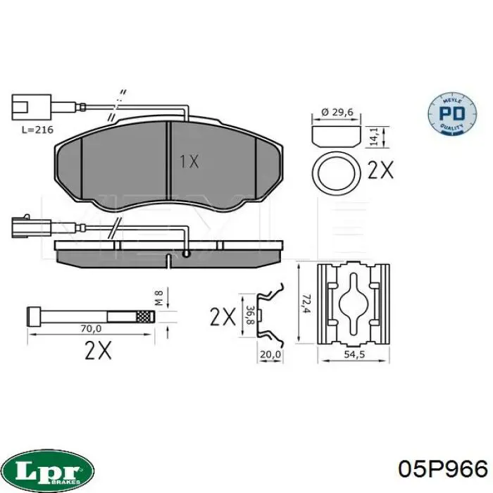Гальмівні колодки LPR 05P966 ціна, від 19.42 USD