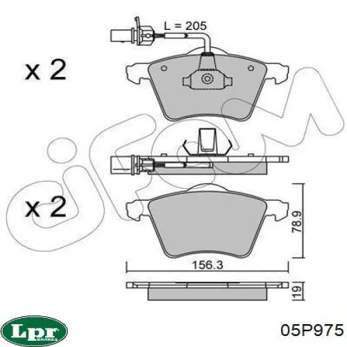 Гальмівні колодки LPR 05P975 ціна, від 22.95 USD
