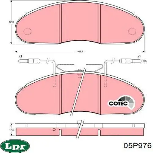 Передні тормозні колодки 05P976 LPR