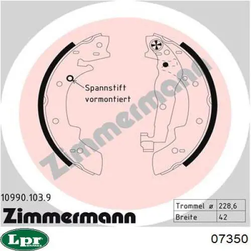 Колодки гальмові задні, барабанні LPR 07350 ціна, від 23.88 USD