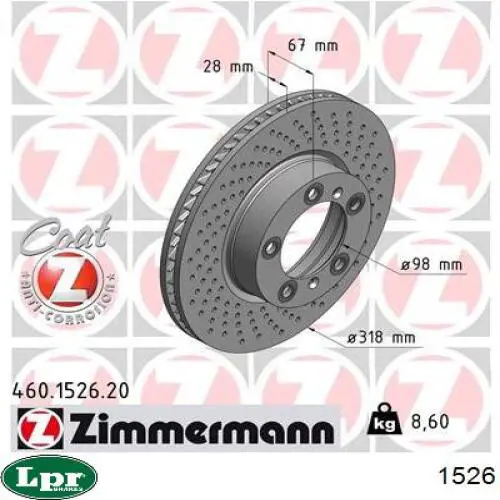 Циліндр головний гальма (Гідротормоз) LPR 1526 ціна, від 29.93 USD